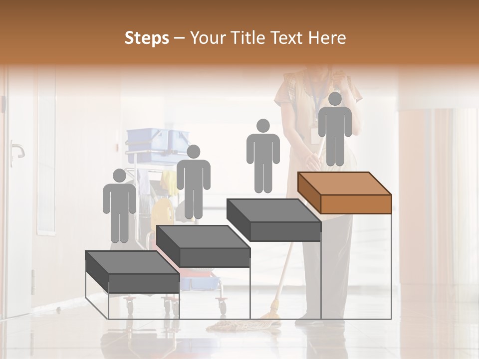 A Woman Cleaning The Floor With A Mop PowerPoint Template