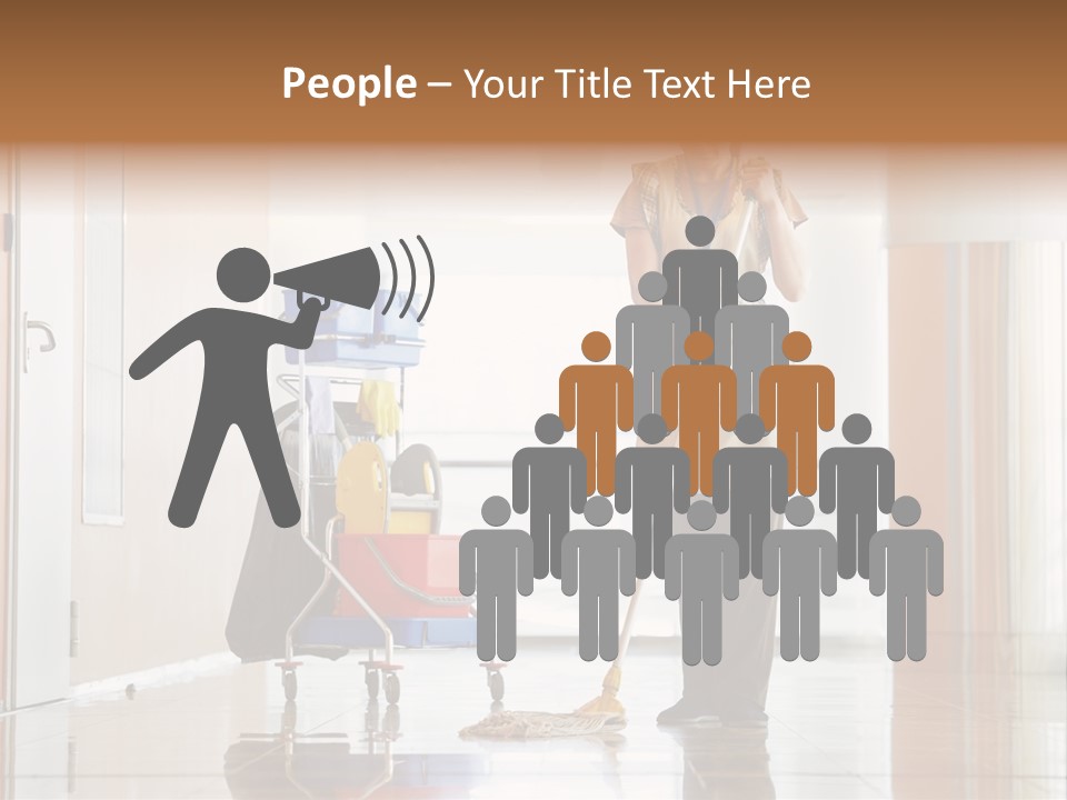 A Woman Cleaning The Floor With A Mop PowerPoint Template