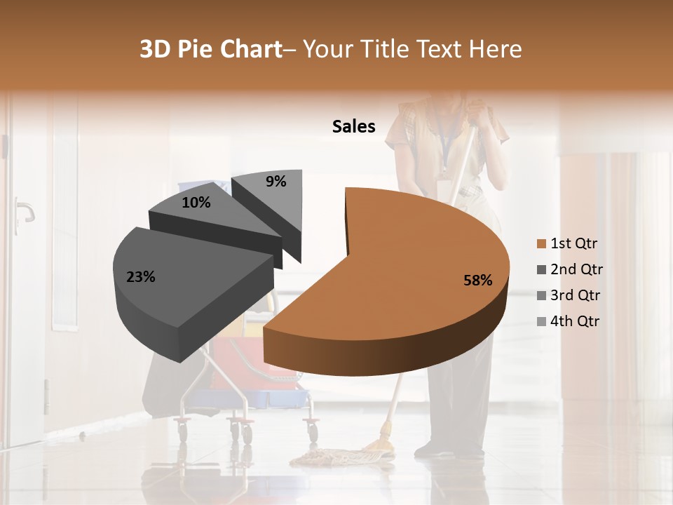 A Woman Cleaning The Floor With A Mop PowerPoint Template