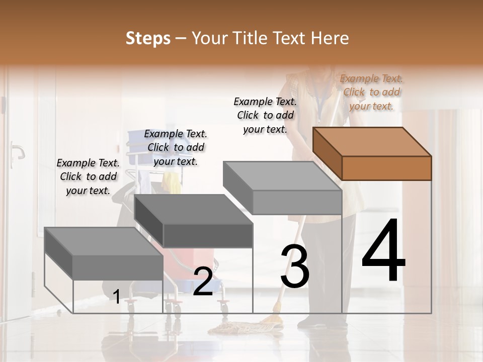 A Woman Cleaning The Floor With A Mop PowerPoint Template