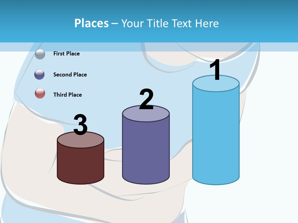 A Man With His Arms Crossed In Front Of A Blue Background PowerPoint Template