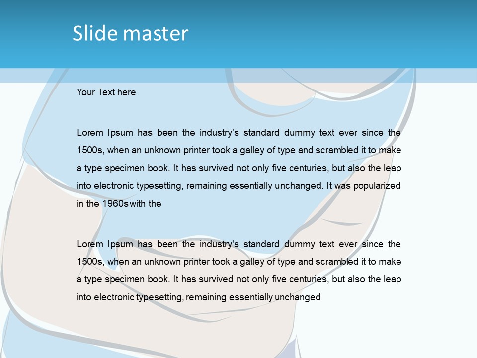 A Man With His Arms Crossed In Front Of A Blue Background PowerPoint Template