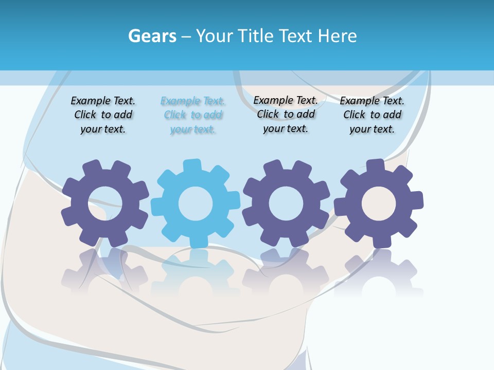 A Man With His Arms Crossed In Front Of A Blue Background PowerPoint Template