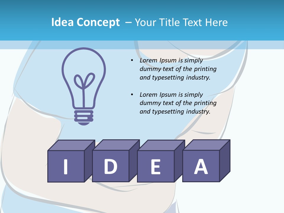 A Man With His Arms Crossed In Front Of A Blue Background PowerPoint Template