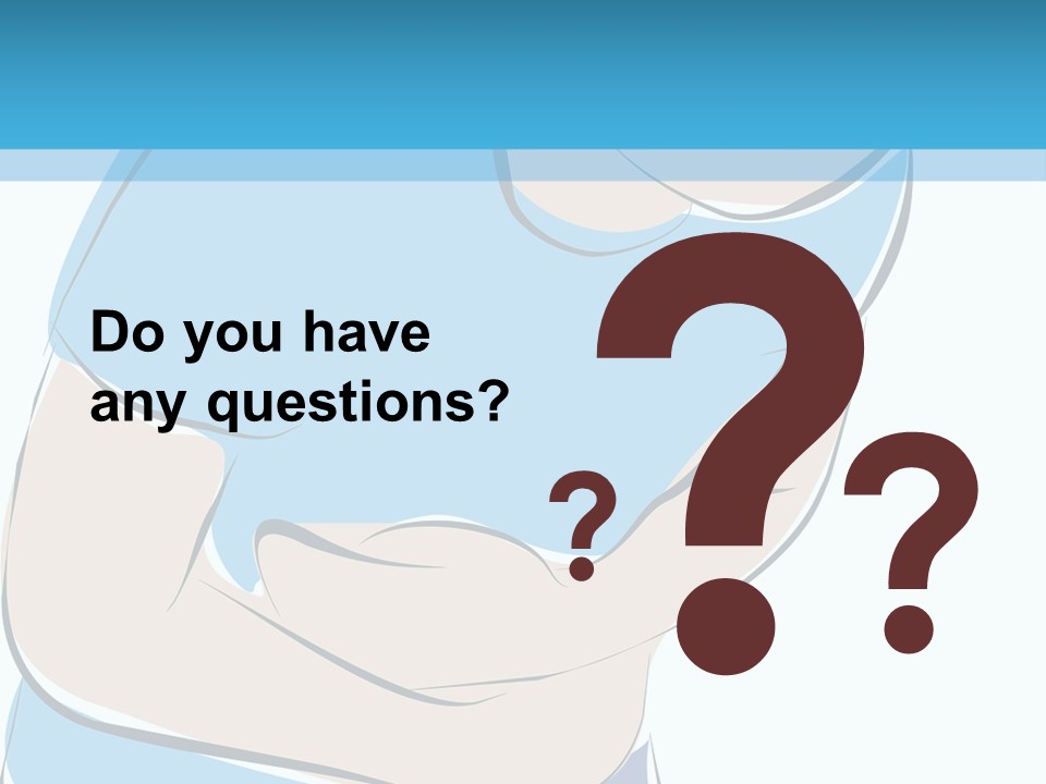 A Man With His Arms Crossed In Front Of A Blue Background PowerPoint Template