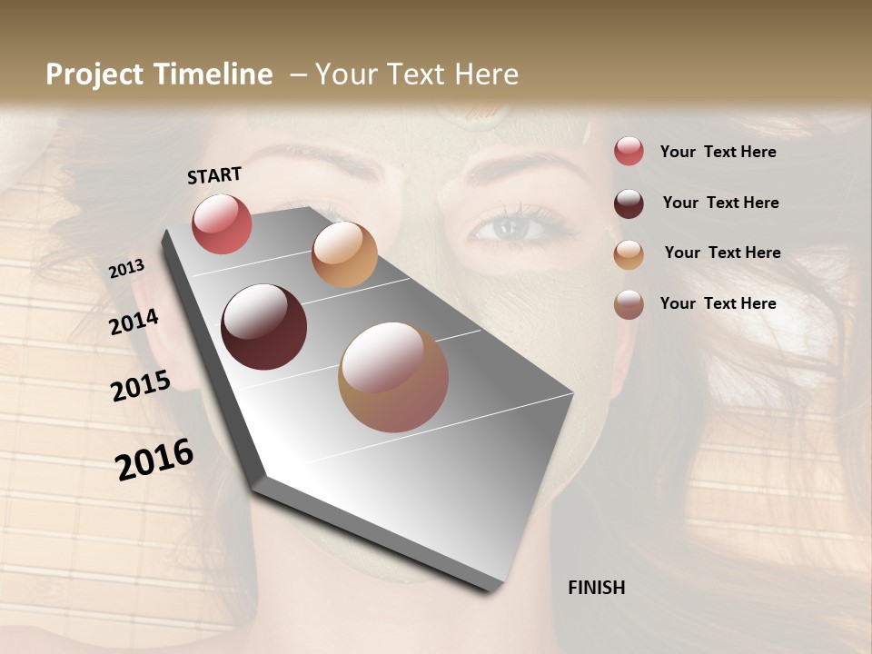 A Woman Getting A Facial Mask On Her Face PowerPoint Template