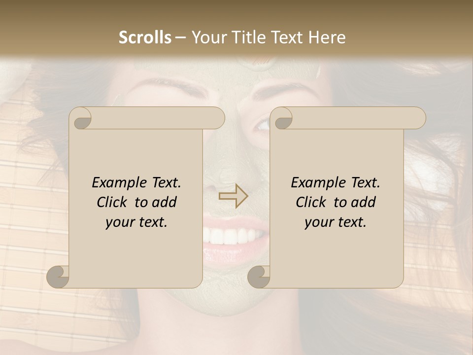 A Woman Getting A Facial Mask On Her Face PowerPoint Template