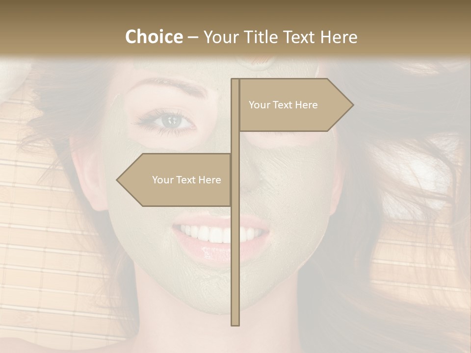 A Woman Getting A Facial Mask On Her Face PowerPoint Template