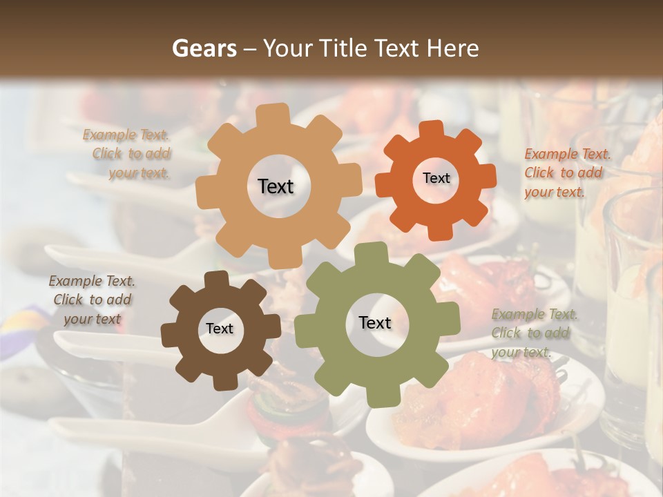 A Table Topped With Lots Of Plates Of Food PowerPoint Template