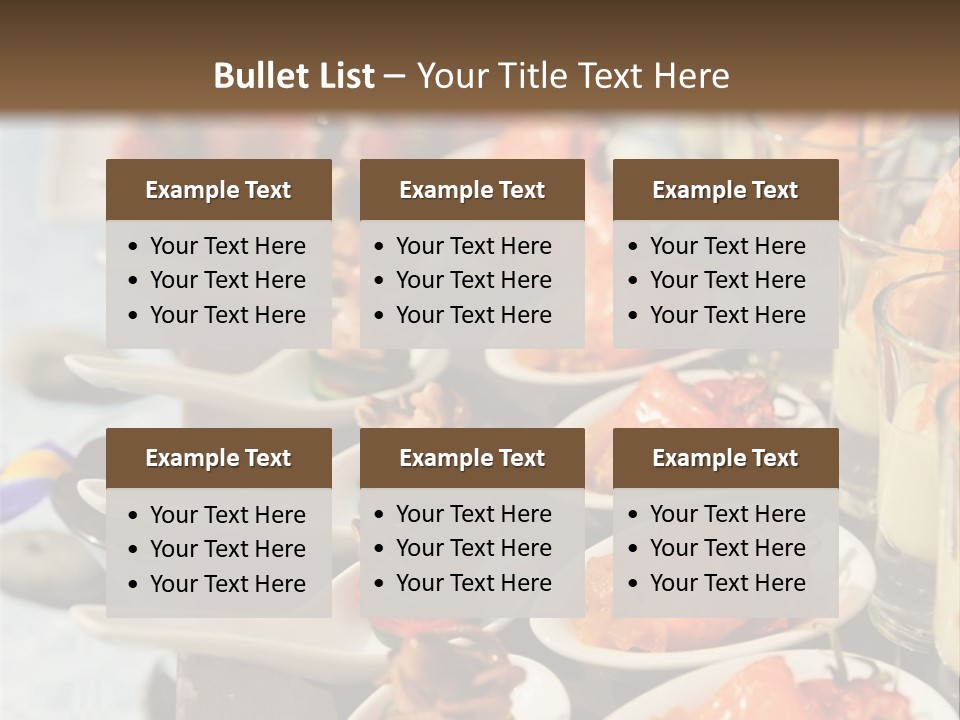 A Table Topped With Lots Of Plates Of Food PowerPoint Template