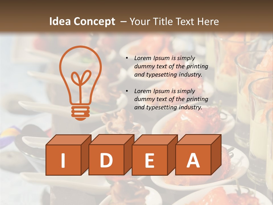 A Table Topped With Lots Of Plates Of Food PowerPoint Template
