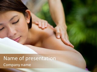 A Woman Getting A Back Massage From A Massager PowerPoint Template