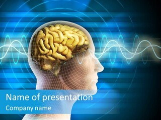 A Man's Head With A Brain In The Middle Of It PowerPoint Template