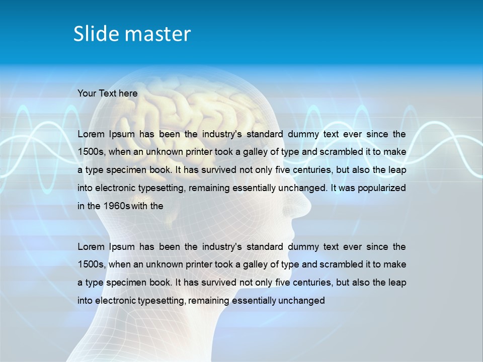 A Man's Head With A Brain In The Middle Of It PowerPoint Template