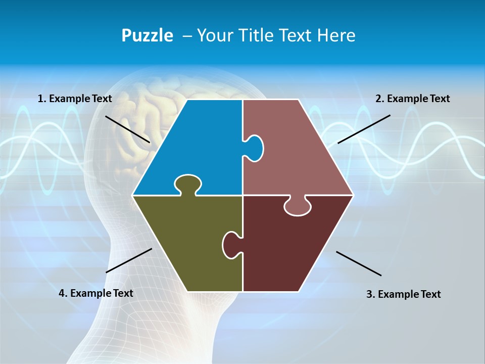 A Man's Head With A Brain In The Middle Of It PowerPoint Template