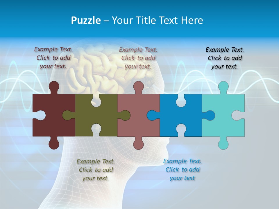 A Man's Head With A Brain In The Middle Of It PowerPoint Template