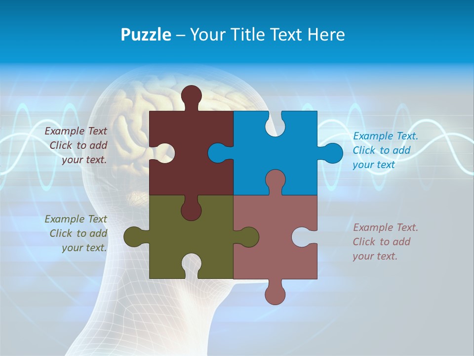 A Man's Head With A Brain In The Middle Of It PowerPoint Template