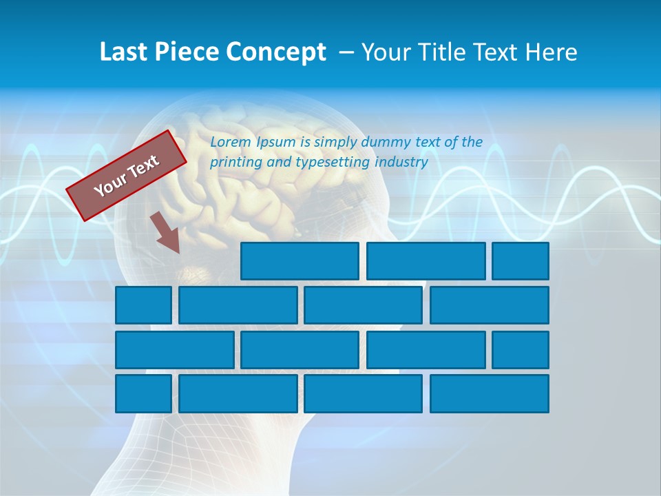 A Man's Head With A Brain In The Middle Of It PowerPoint Template