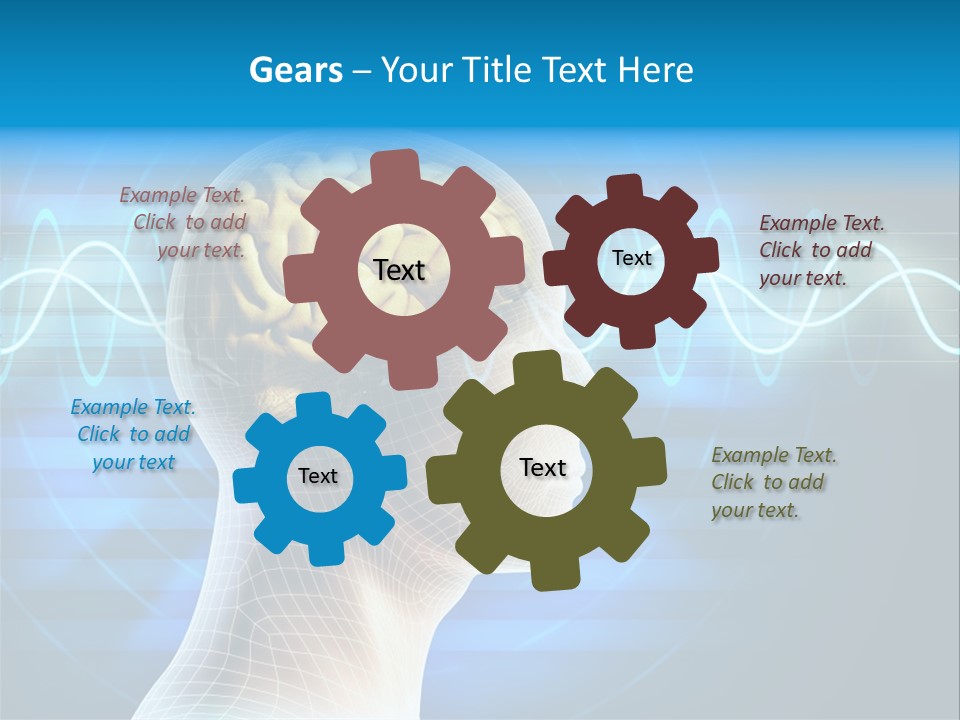A Man's Head With A Brain In The Middle Of It PowerPoint Template