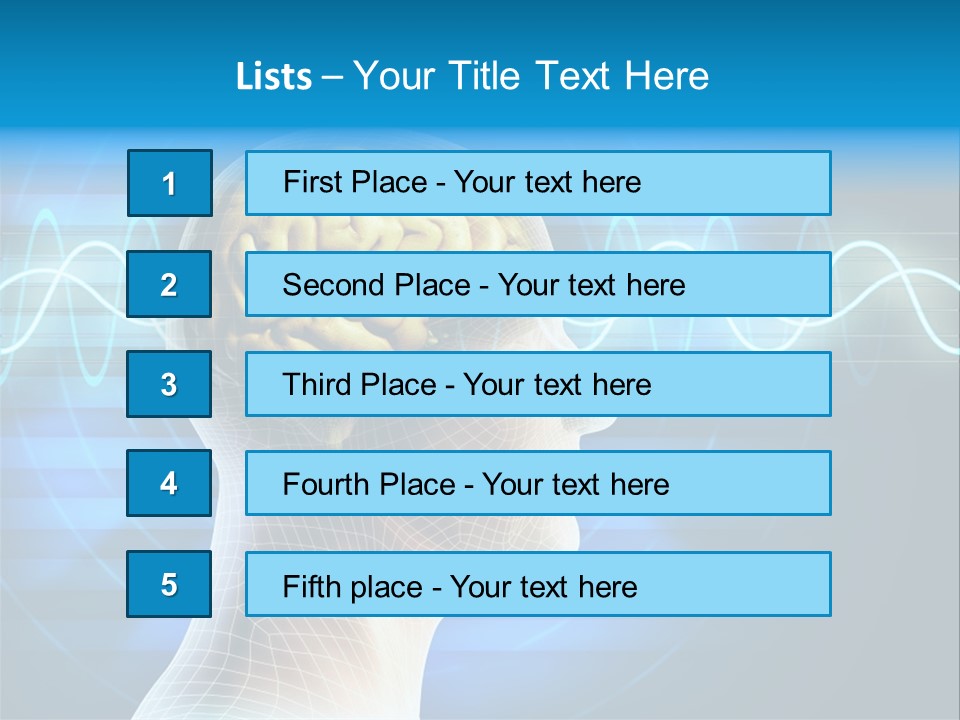 A Man's Head With A Brain In The Middle Of It PowerPoint Template