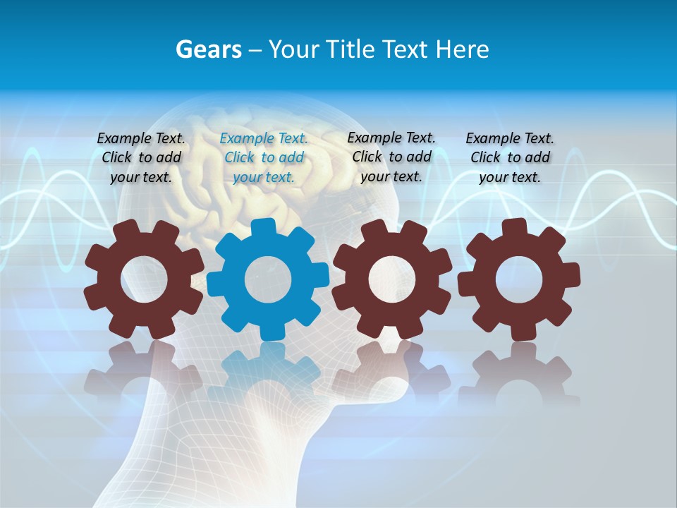 A Man's Head With A Brain In The Middle Of It PowerPoint Template