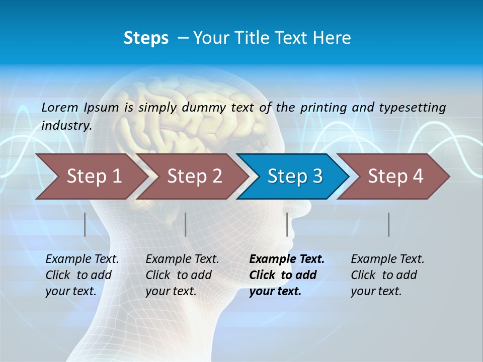 A Man's Head With A Brain In The Middle Of It PowerPoint Template