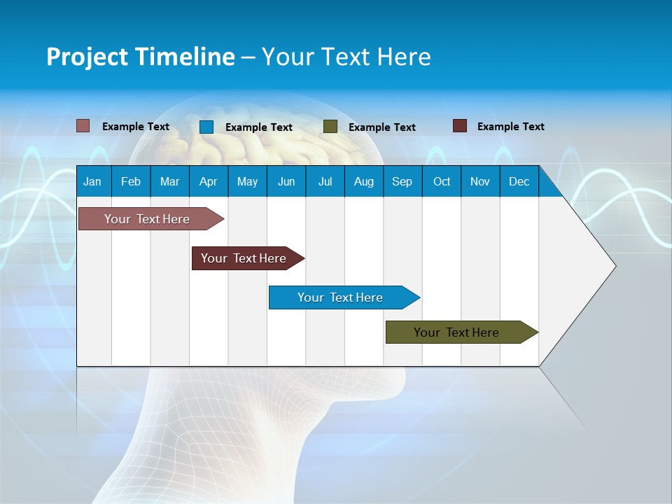 A Man's Head With A Brain In The Middle Of It PowerPoint Template