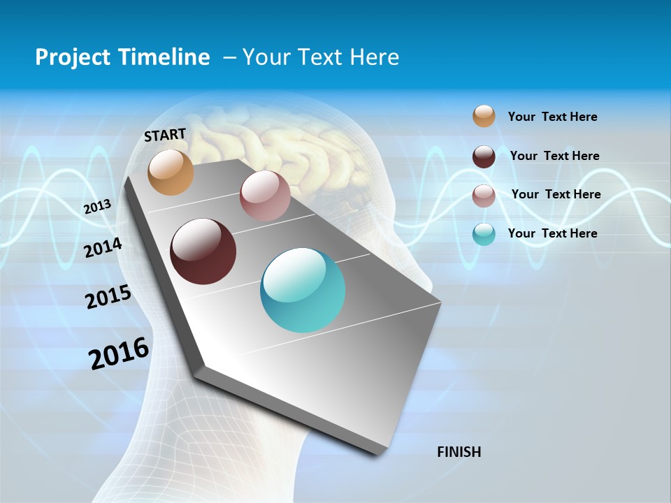 A Man's Head With A Brain In The Middle Of It PowerPoint Template