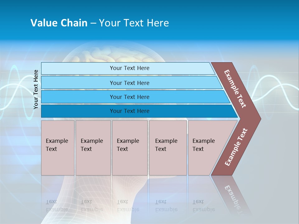 A Man's Head With A Brain In The Middle Of It PowerPoint Template