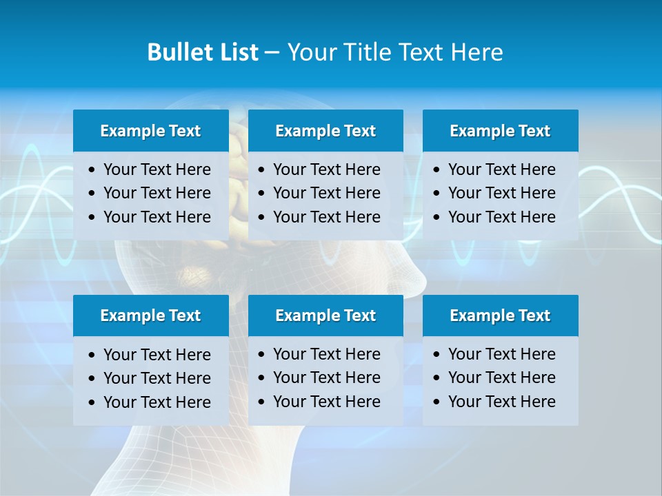 A Man's Head With A Brain In The Middle Of It PowerPoint Template