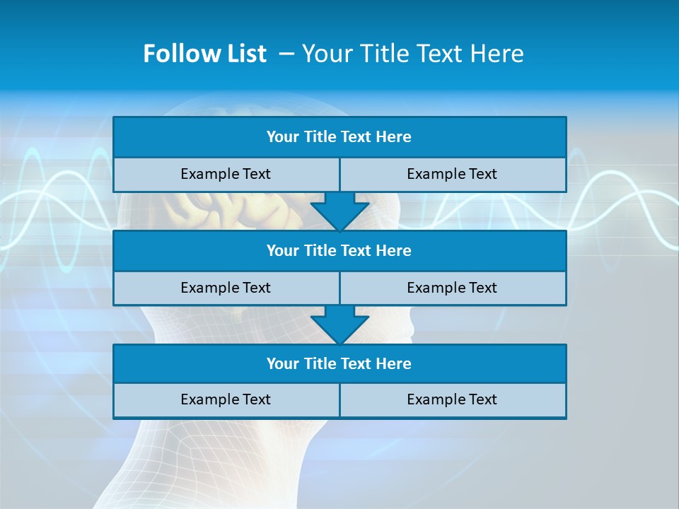 A Man's Head With A Brain In The Middle Of It PowerPoint Template