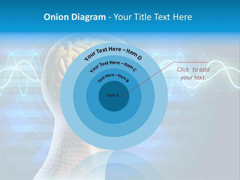 A Man's Head With A Brain In The Middle Of It PowerPoint Template
