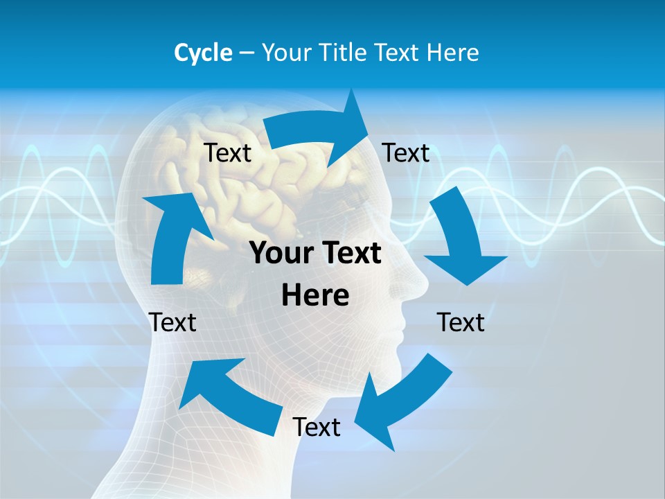 A Man's Head With A Brain In The Middle Of It PowerPoint Template