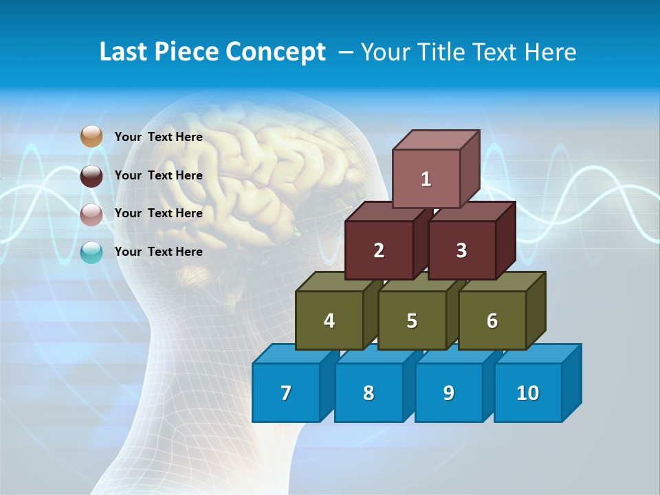 A Man's Head With A Brain In The Middle Of It PowerPoint Template
