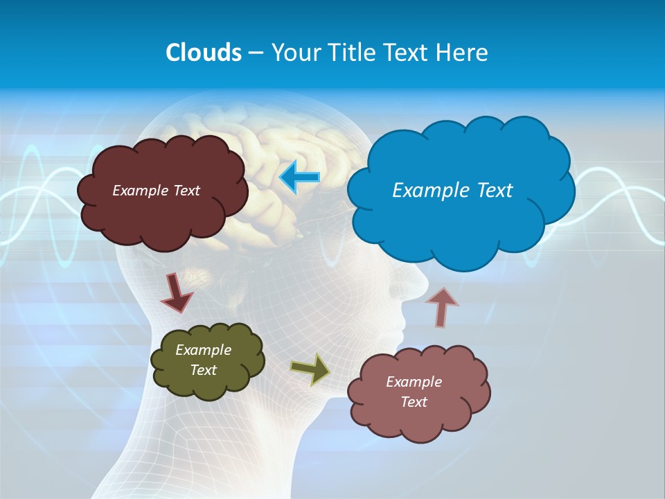 A Man's Head With A Brain In The Middle Of It PowerPoint Template