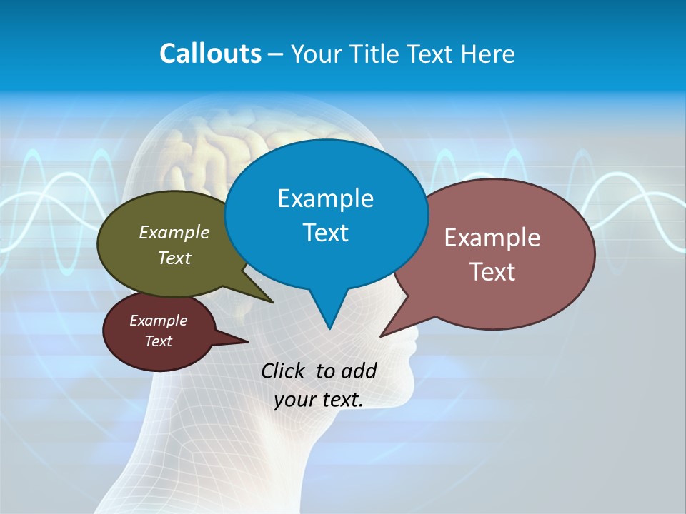 A Man's Head With A Brain In The Middle Of It PowerPoint Template