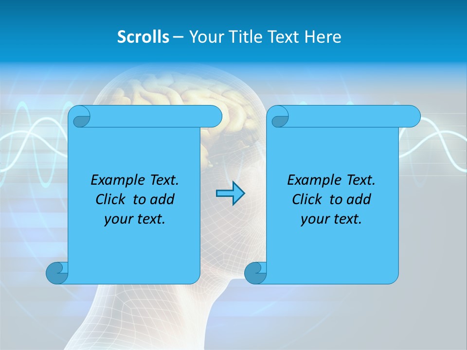 A Man's Head With A Brain In The Middle Of It PowerPoint Template