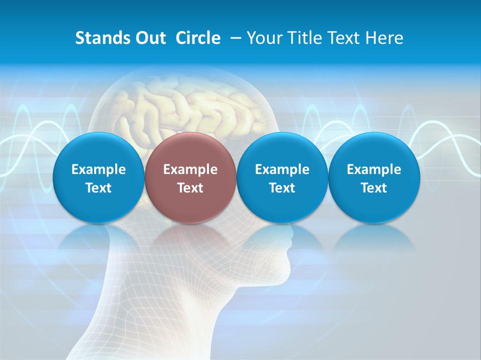 A Man's Head With A Brain In The Middle Of It PowerPoint Template