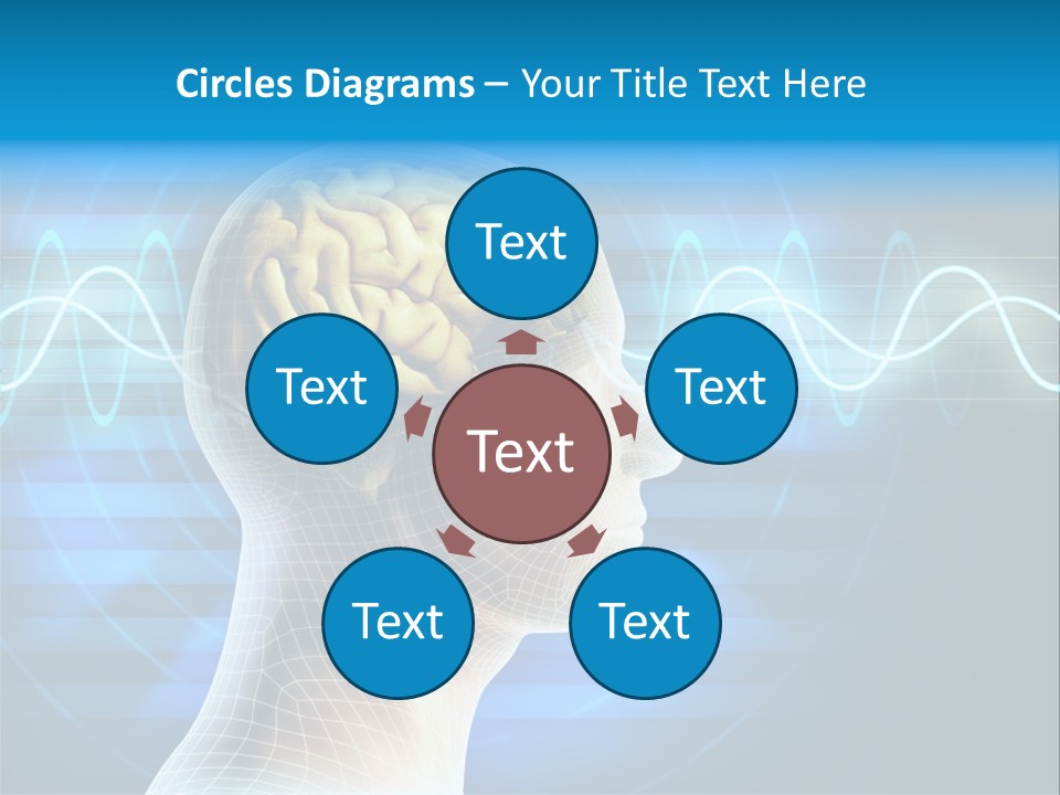 A Man's Head With A Brain In The Middle Of It PowerPoint Template