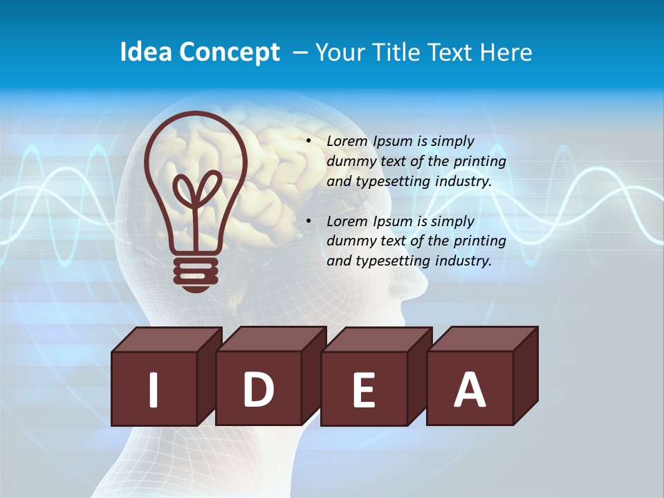 A Man's Head With A Brain In The Middle Of It PowerPoint Template
