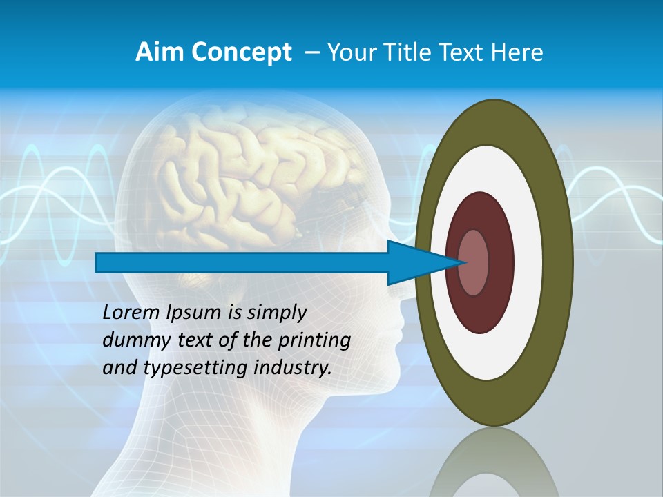 A Man's Head With A Brain In The Middle Of It PowerPoint Template