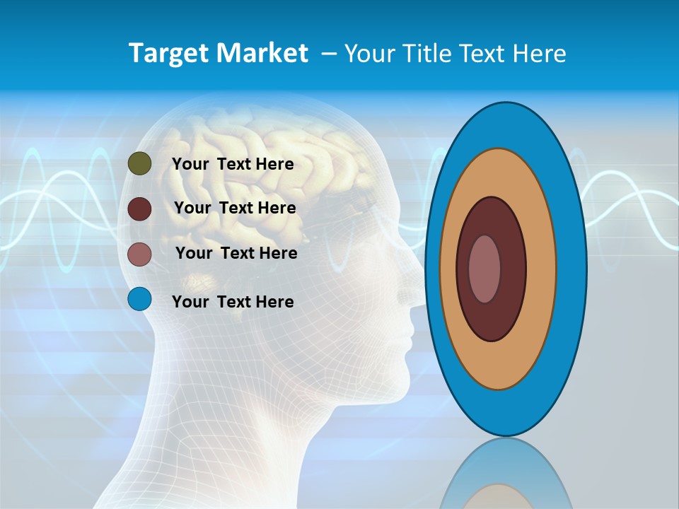 A Man's Head With A Brain In The Middle Of It PowerPoint Template