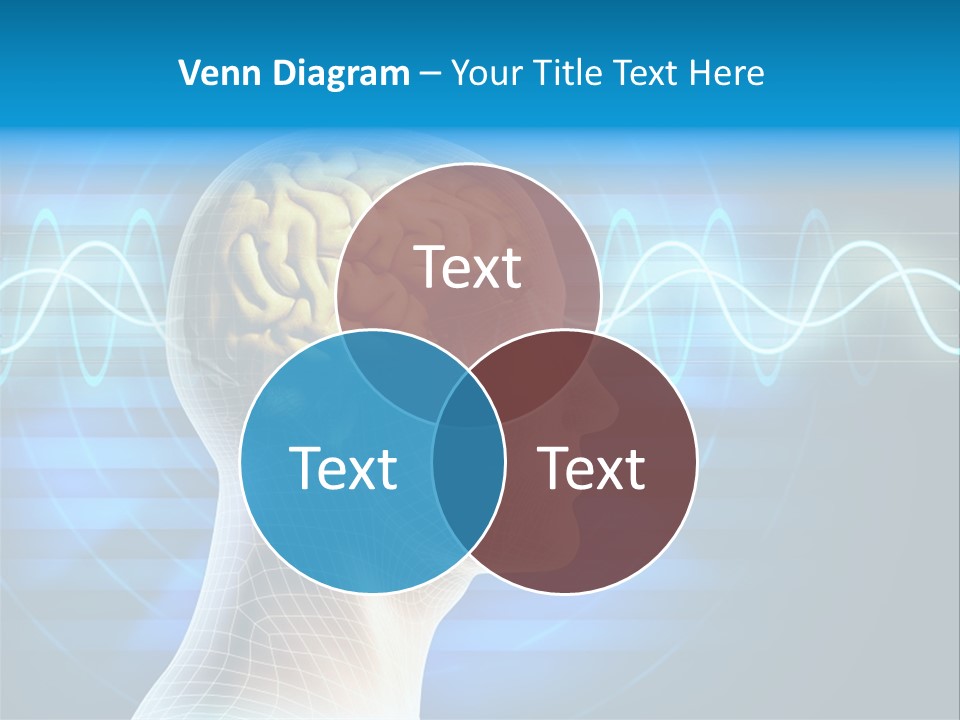 A Man's Head With A Brain In The Middle Of It PowerPoint Template