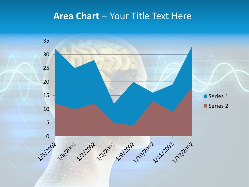 A Man's Head With A Brain In The Middle Of It PowerPoint Template