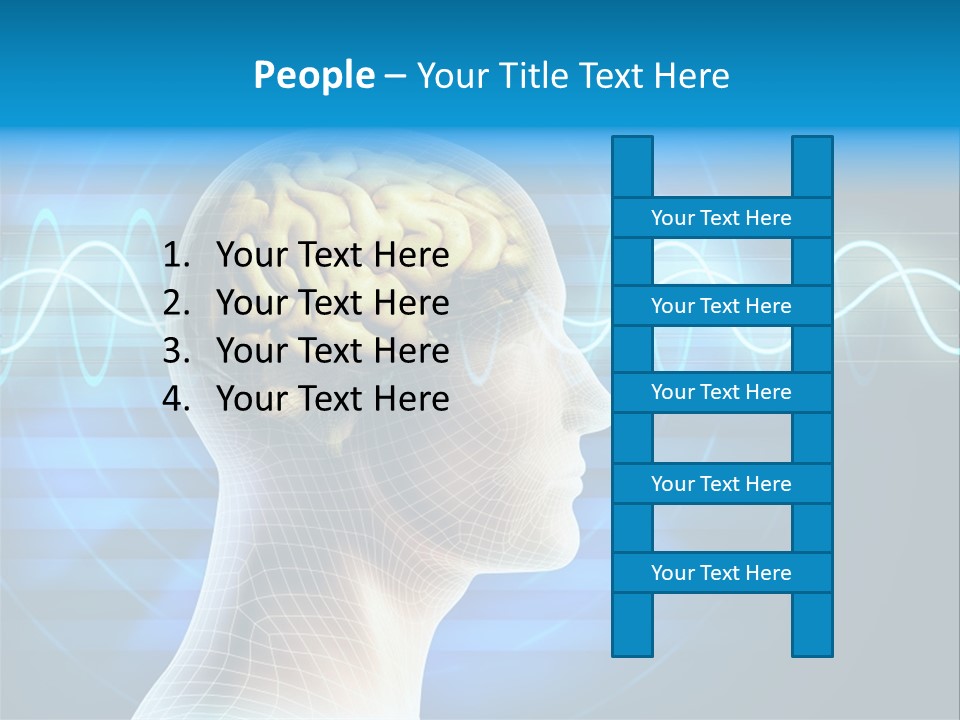 A Man's Head With A Brain In The Middle Of It PowerPoint Template