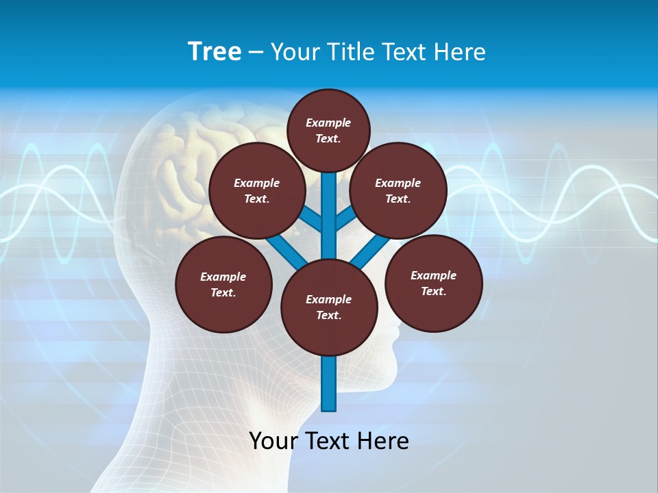 A Man's Head With A Brain In The Middle Of It PowerPoint Template