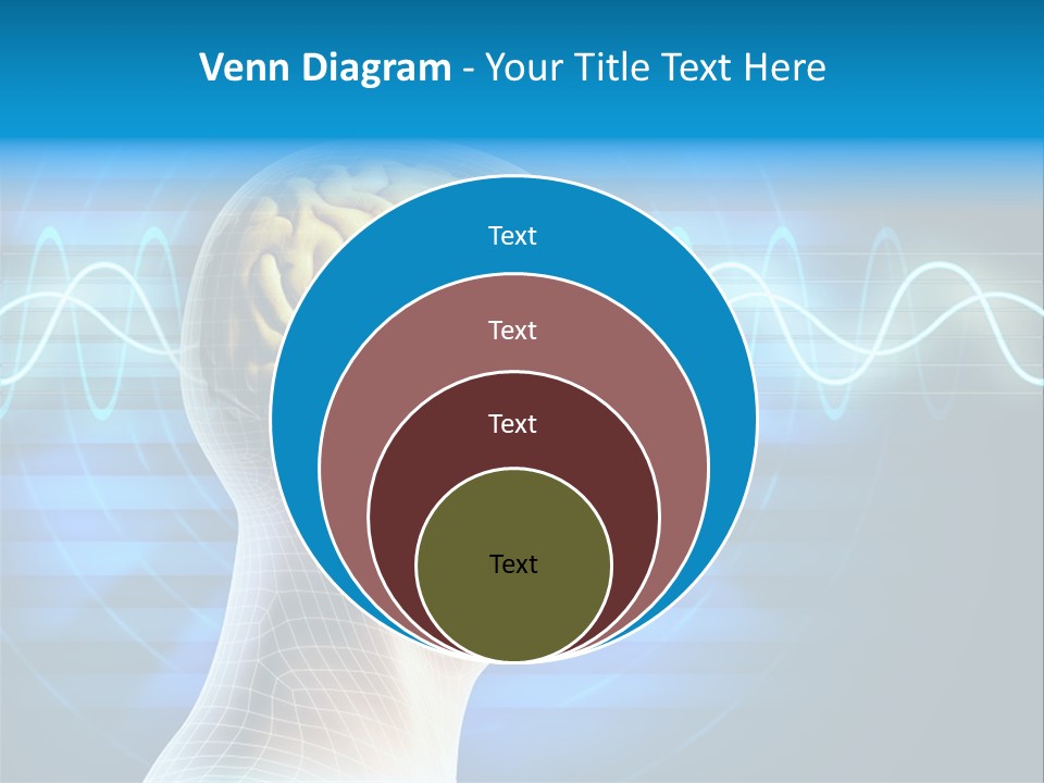 A Man's Head With A Brain In The Middle Of It PowerPoint Template