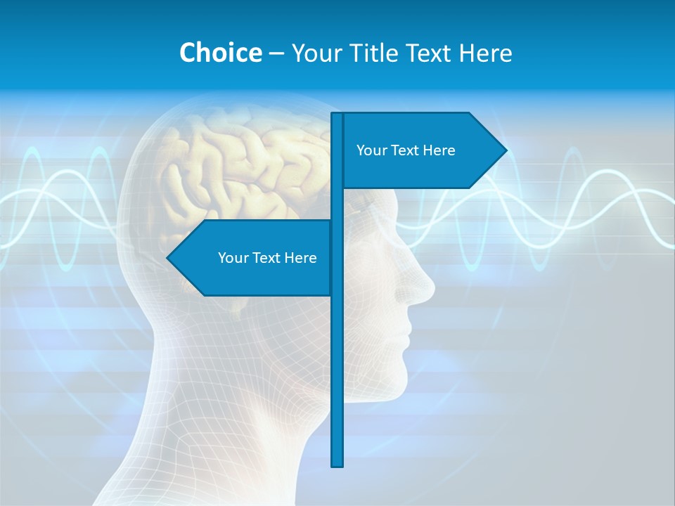 A Man's Head With A Brain In The Middle Of It PowerPoint Template