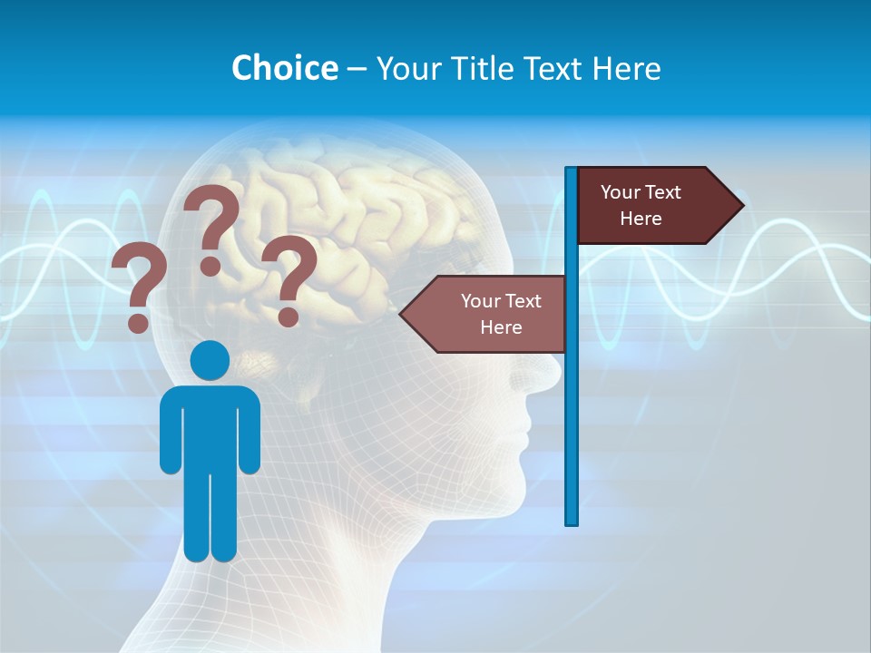 A Man's Head With A Brain In The Middle Of It PowerPoint Template