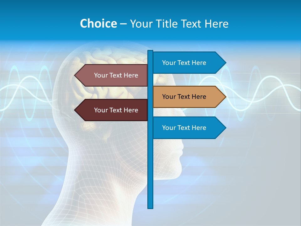 A Man's Head With A Brain In The Middle Of It PowerPoint Template